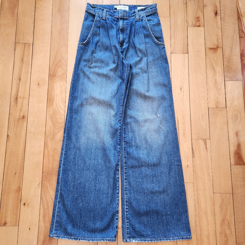 Nili Lotan Flora Pleated Wide Leg Jean - 26 - Picture 7 of 11